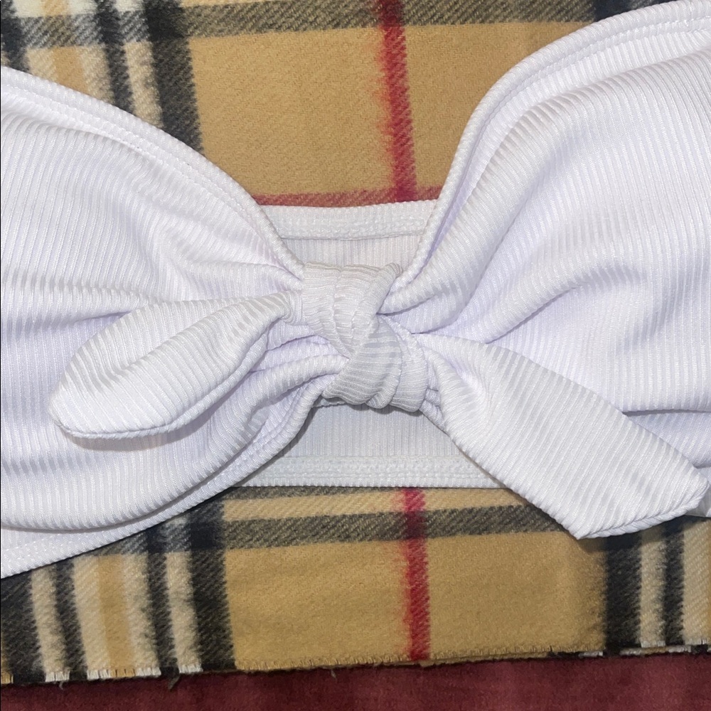 White Bow Bandeau Top